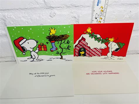 Hallmark Vintage Snoopy And Woodstock Christmas Cards Set Of 21