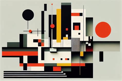 Minimalist Modern Bauhaus Pop Art Modern Art Stock Illustration