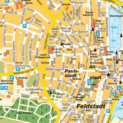 Map Schwerin, Mecklenburg-Vorpommern, Germany. Maps and directions at hot-map.