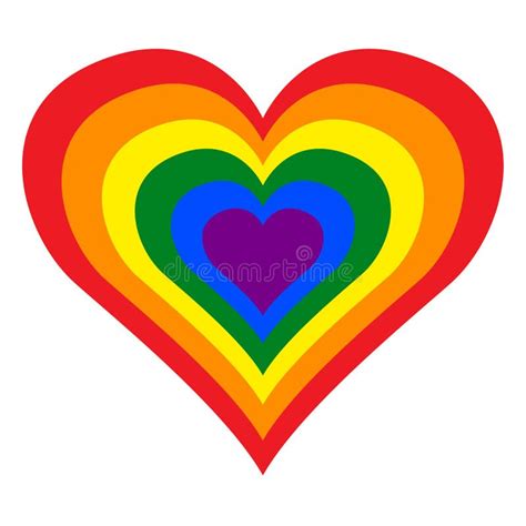 Lgbt Lesbian Gay Bisexual And Transgender Pride Flag Rainbow Heart In