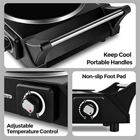 Hot Plate Techwood Portable Electric Stove For Cooking W Countertop Infrared Single Burner