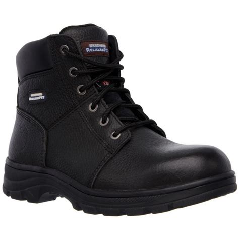 Skechers Mens Workshire Wide Leather Steel Toe Boots Outdoor Look