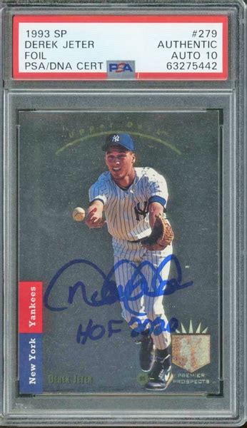 Lot Detail Derek Jeter Signed Upper Deck Sp Foil Rookie Card