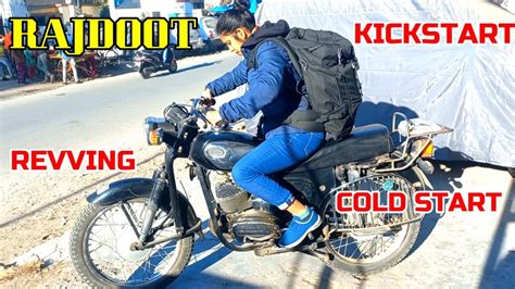 Girl Kickstart And Revving Rajdoot With L Tracking Bag Yamaha