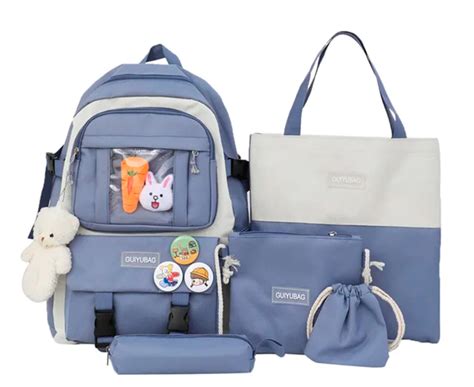 Kit Mochila Bolsa Estojo E Duas Necessaire Babi Papelaria