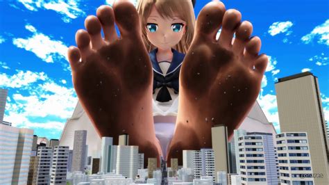 【巨大娘 Giantess】足裏大怪獣 Giant Foot Monster【mmd】 Youtube