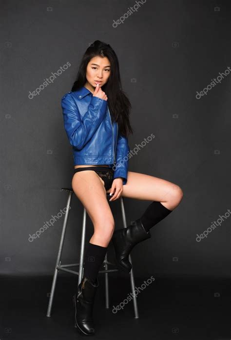 Fashion Asian Model In Lingerie In Studio Stock Photo Svyatoslavlipik