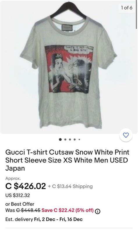 Gucci Snow White T Shirt Luxury Apparel On Carousell