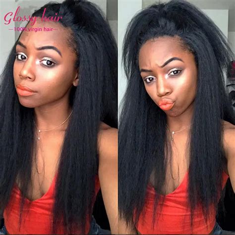 Peruvian Kinky Straight Hair Weave Aliluxy Hair 7a Unprocessed Coarse