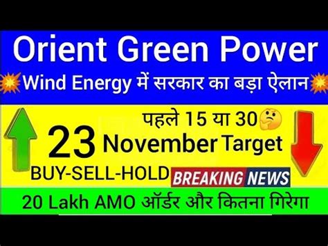 Orient Green Power Share Latest News Orient Green Power Update