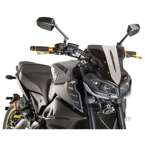 Puig Hi Tech Parts Dark Smoke Naked New Generation Sport Windscreen 9376F For 2018 2020 Yamaha