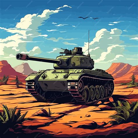 Premium Vector Illustration Of Military Tank In Drawing Stencil Style