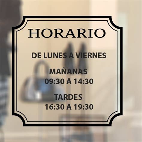 Vinilo Horario Personalizado Carteles Adhesivos