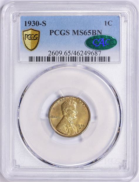 S Lincoln Cent Pcgs Ms Bn Cac Green Toned Item