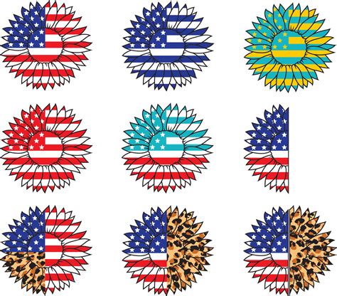 Usa Sunflower Svg American Flag Svg Sunflower Clipart Th Of July Svg