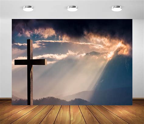 Beleco X Ft Fabric Jesus Christ Cross Backdrop Christian Cross In