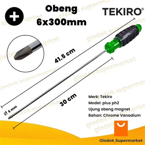 Jual Obeng Plus Inch Tekiro Diameter Mm Panjang Besi Cm Magnet