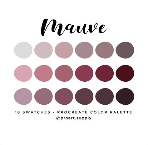 MAUVE PROCREATE Color Palette Hex Codes Pink Purple for - Etsy Ireland