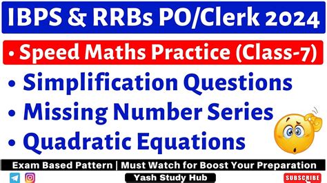 Speed Math For IBPS RRB PO Clerk 2024 Number Series Quadratic