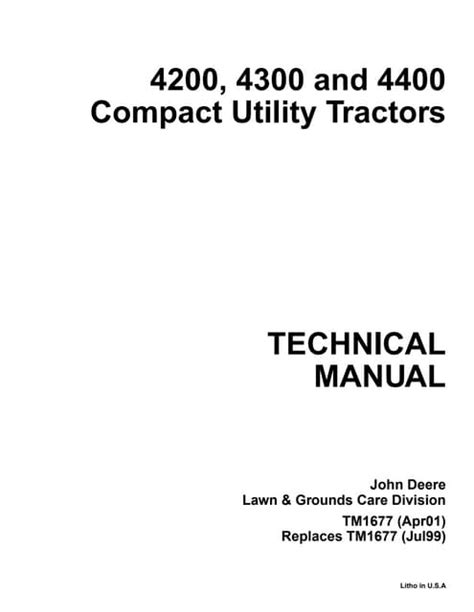 John Deere 4200 Compact Utility Tractor Service Repair Manual Pdf