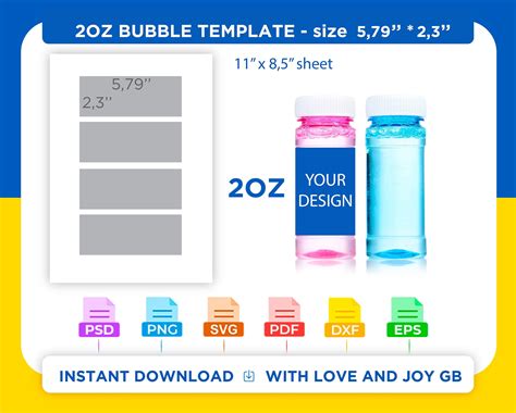 Bubble Bottle Template Png Svg Dxf Eps Label Wrapper Canva Silhouette