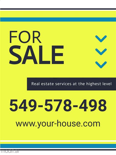 Real Estate Sign Template With Colorful Details - Mediamodifier