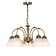 Three Posts Brazell 5 Light Antique Brass Down Light Shaded Chandelier