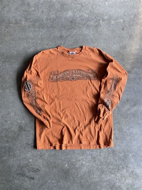 Y K Harley Davidson Motorcycles Vintage Long Sleeve S Gem