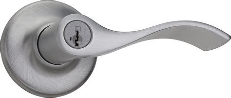 Weiser Belmont Satin Chrome Front Door Handle With Lock Reversible Exterior Interior Door