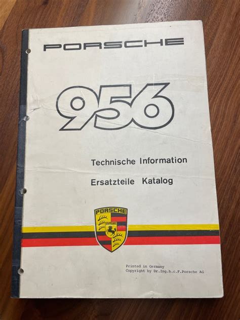 Brochures Catalogues Porsche 956 Technische Information Catawiki