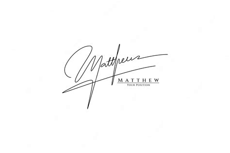 Premium Vector | Matthew signature name logo vector template on white background