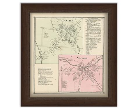 Villages Of Castile And Arcade Wyoming County New York Map