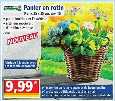 Promo Panier En Rotin Powertec Garden Chez Norma ICatalogue Fr