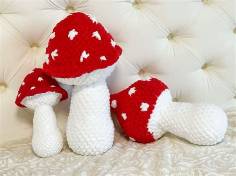 Giant Mushroom Crochet Pattern Mushroom Plush Throw Pillow Etsy