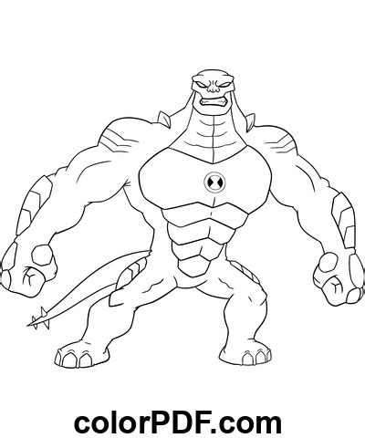 Humungousaur Heavy Alien From Ben 10 – Coloring Pages and Books in PDF