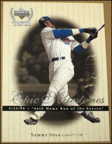 Upper Deck Century Legends Epic Milestones Sammy Sosa Card Em