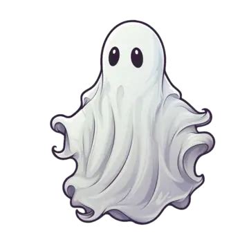 Ghost Sticker Cute Halloween Day Sticker PNG Transparent Clipart