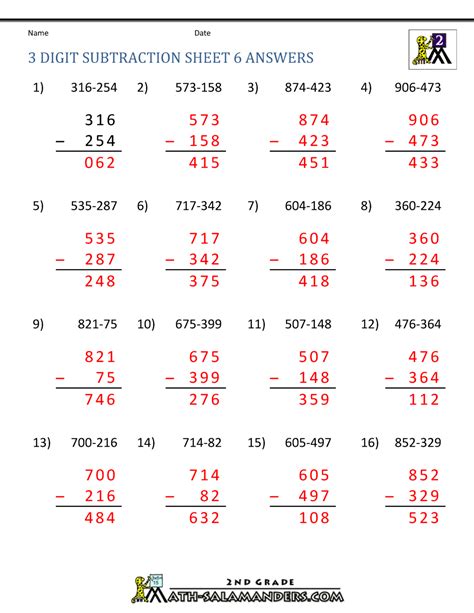 Subtract 3 Digit Numbers With Regrouping