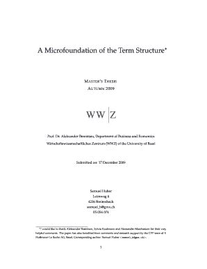 Fillable Online Wwz Unibas A Microfoundation Of The Term Structure