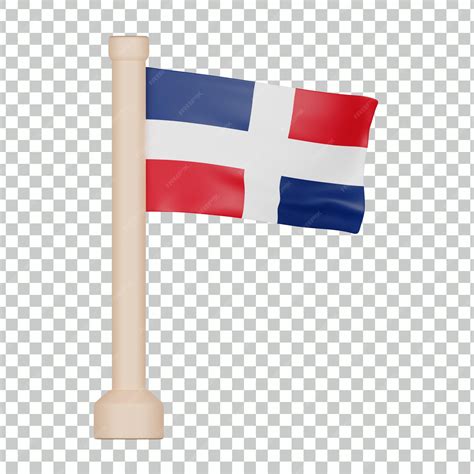 Icono 3d De La Bandera De República Dominicana Archivo Psd Premium