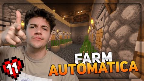 COSTRUISCO UNA FARM AUTOMATICA DI ZUCCHERO IN MINECRAFT HARDCORE 11