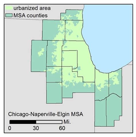 The Chicago Naperville Elgin Metropolitan Statistical Area MSA Spans