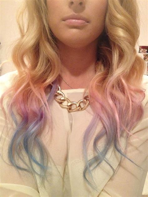 Diy Pink Purple Blue Pastel Dip Dye I Did A Dark Purple Dip Due With