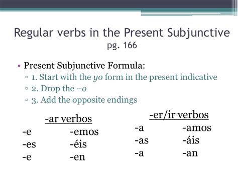 Subjunctive Forms Irregular Stem Changers Verbs With Spelling