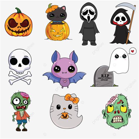 Diseño De Escenografía De Dibujos Animados Lindo De Halloween PNG