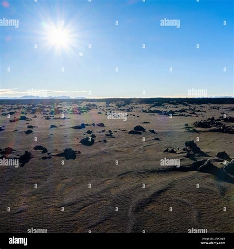 Lapilli and volcanic ashes of Bardarbunga eruption n Holuhraun area. Vatnajokull National Park ...