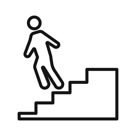 Downstairs Icon Black Line Art 47743886 Vector Art At Vecteezy