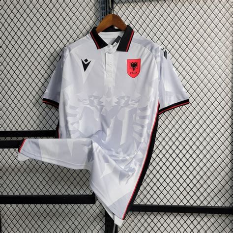 CAMISA SELEÇÃO ALBANIA II 23 24 TORCEDOR MACRON MASCULINA BRANCO