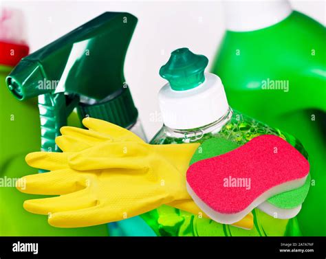 Different Cleaning Agents Close Up Stock Photo Alamy