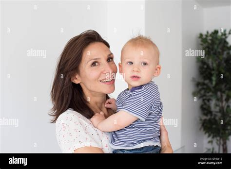 Mother And Baby Portrait Stock Photo Alamy